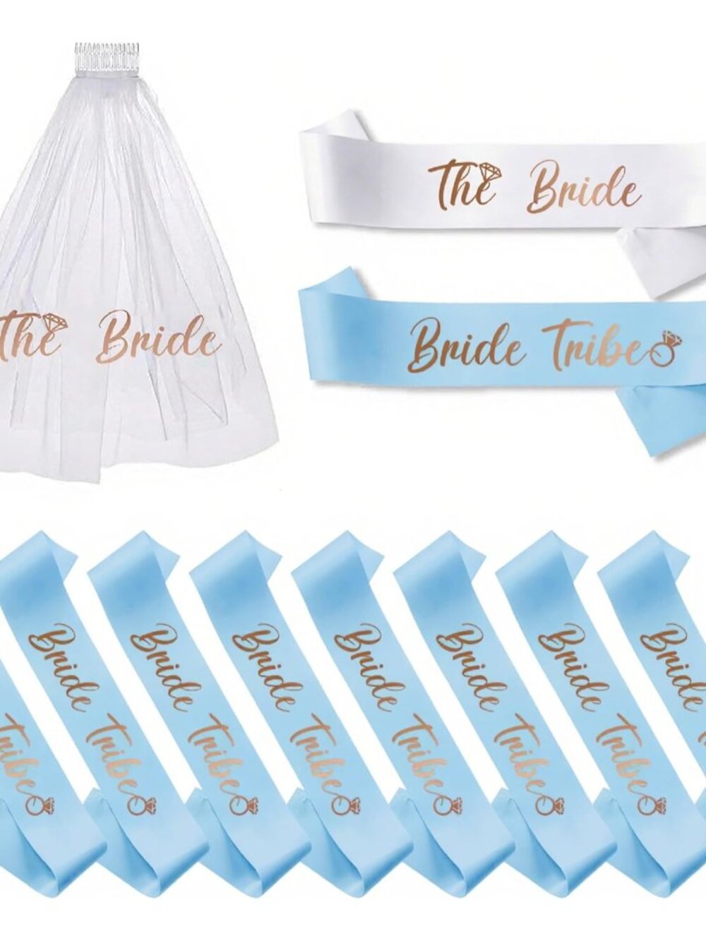 Bachelorette Party Favors Bride to Be Sash and Veil Set Bachelorette Sashes Brid